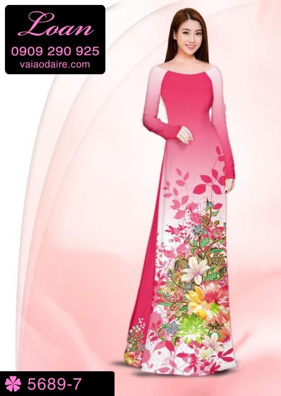 Vải áo dài hoa chùm
