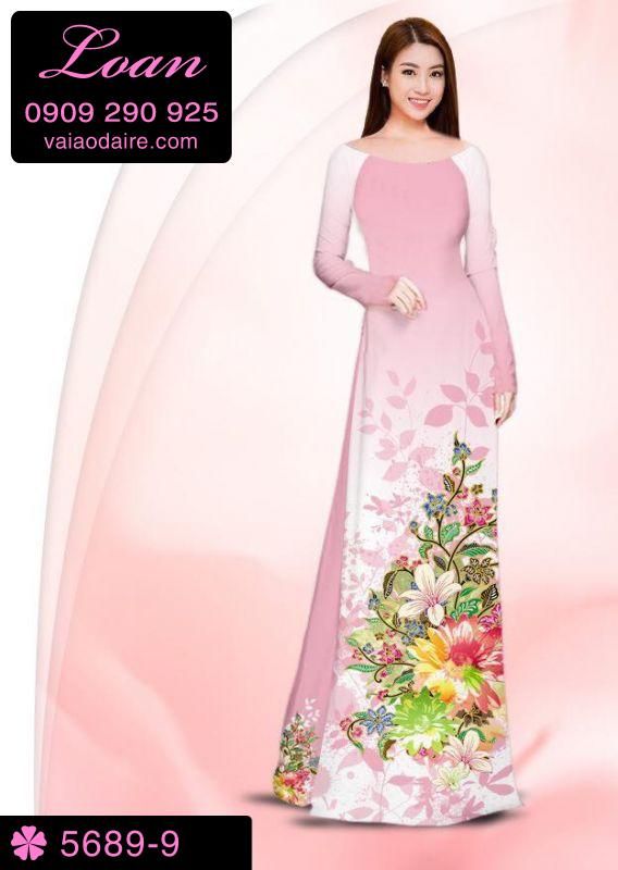 Vải áo dài hoa chùm