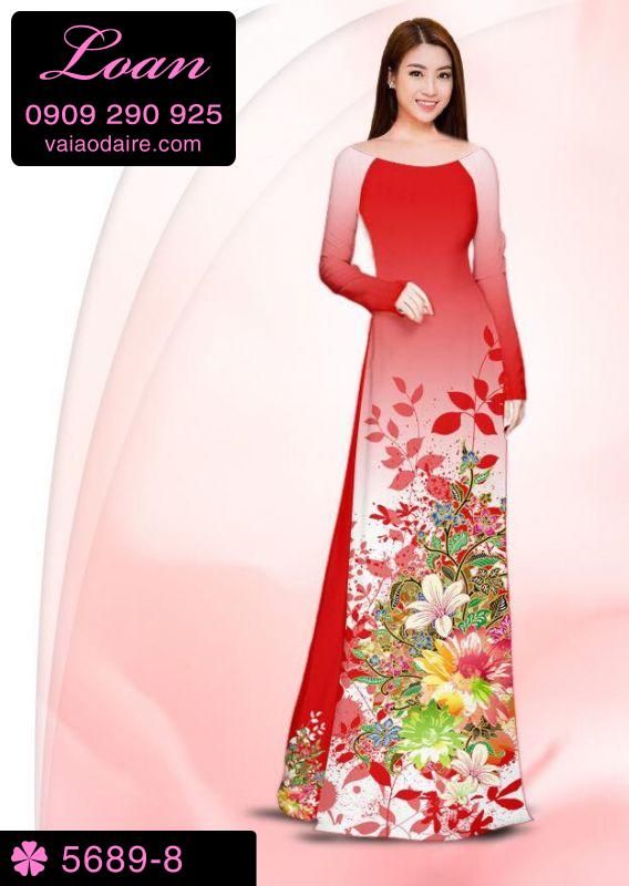 Vải áo dài hoa chùm