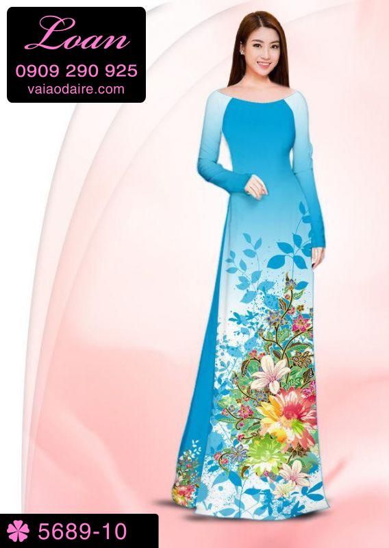 Vải áo dài hoa chùm