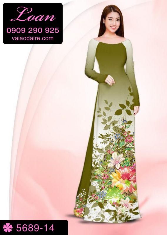 Vải áo dài hoa chùm