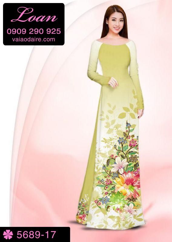 Vải áo dài hoa chùm