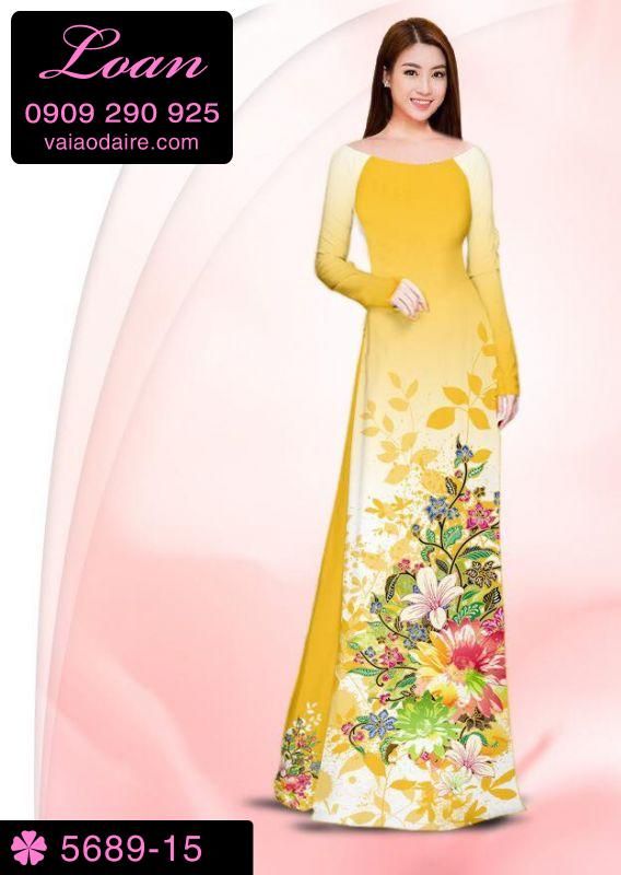 Vải áo dài hoa chùm