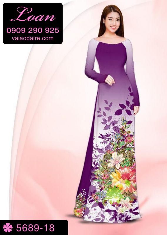 Vải áo dài hoa chùm
