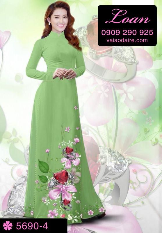 Vải áo dài hoa 3D