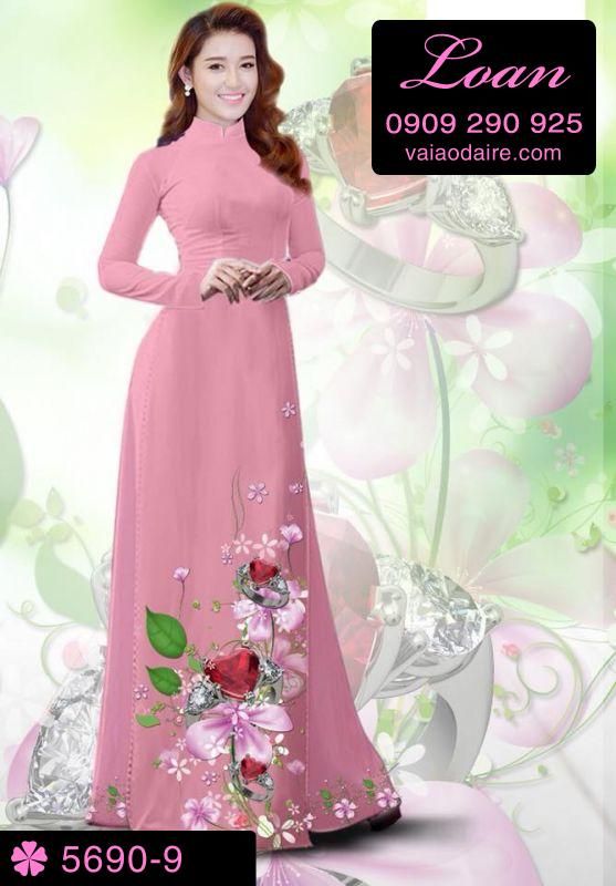 Vải áo dài hoa 3D