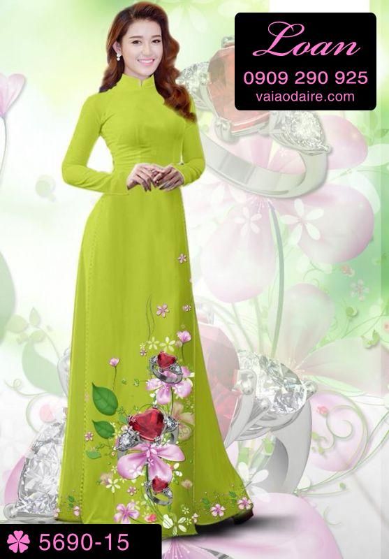 Vải áo dài hoa 3D