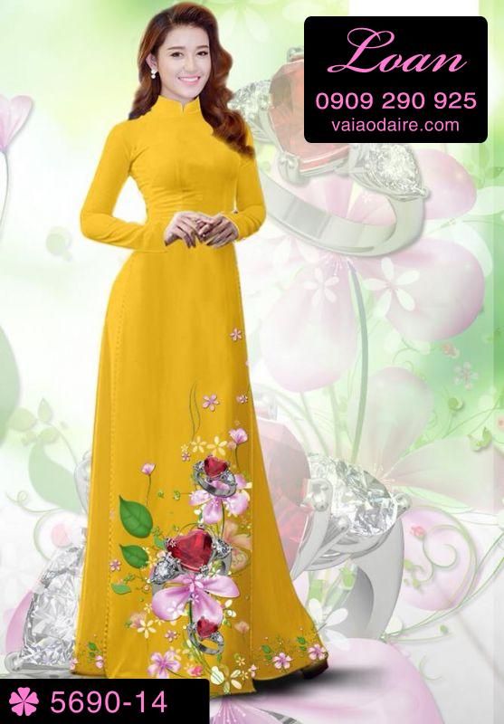 Vải áo dài hoa 3D