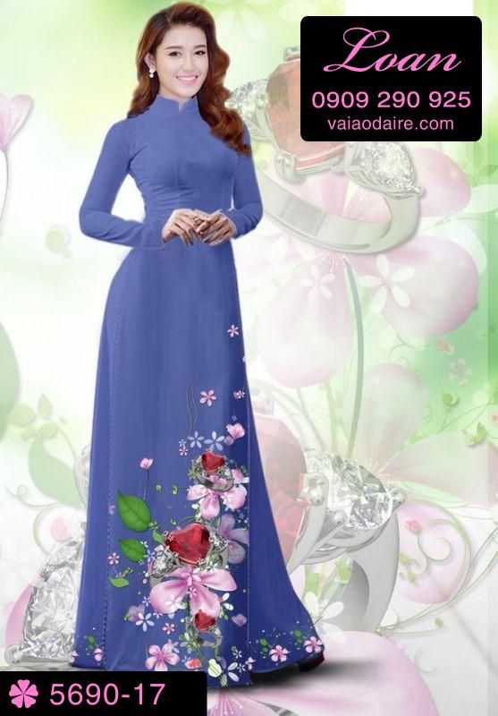 Vải áo dài hoa 3D