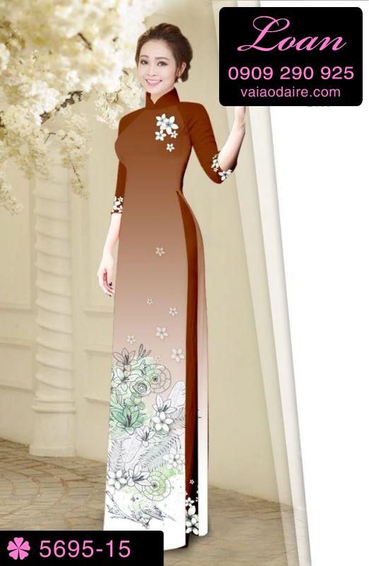 Vải áo dài hoa trên dưới