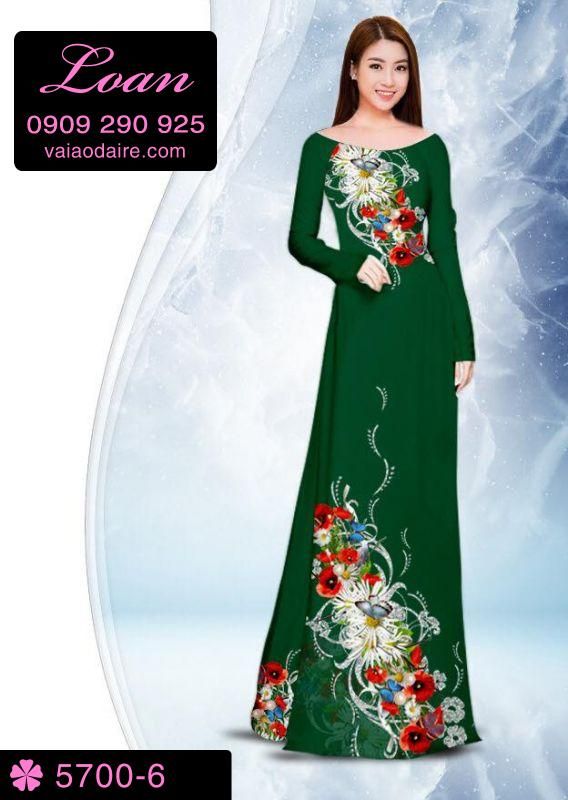 Vải áo dài hoa trên dưới