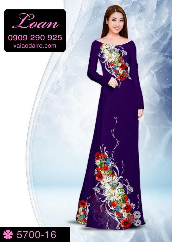 Vải áo dài hoa trên dưới