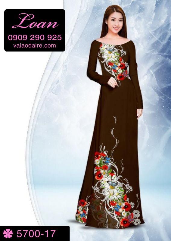 Vải áo dài hoa trên dưới