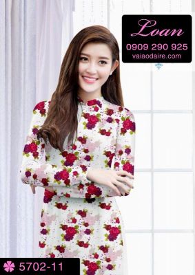 Vải áo dài hoa nhí-DT 5702