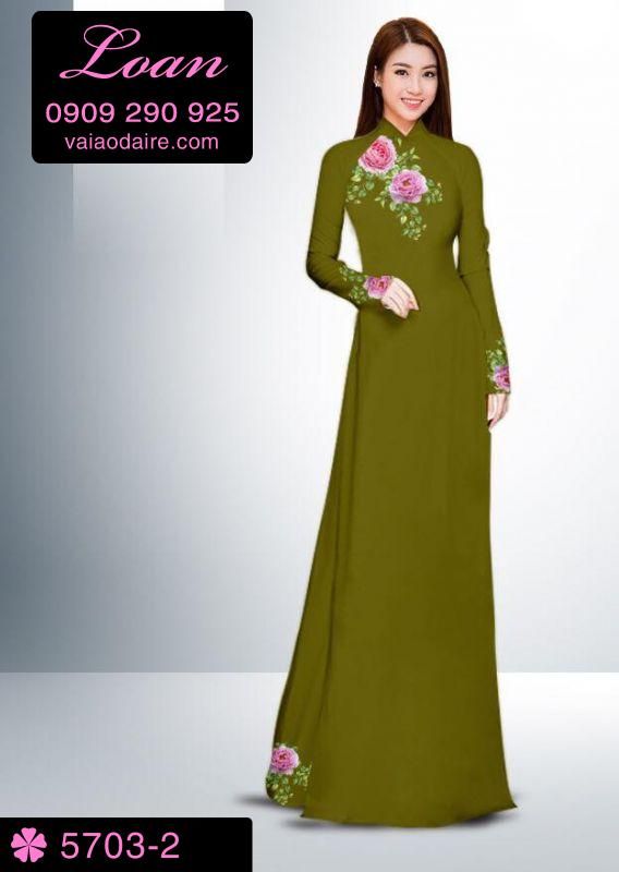 Vải áo dài hoa Hồng Vải áo dài hoa Hồng