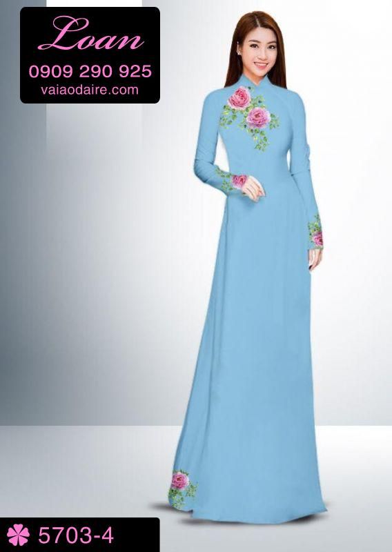 Vải áo dài hoa Hồng Vải áo dài hoa Hồng