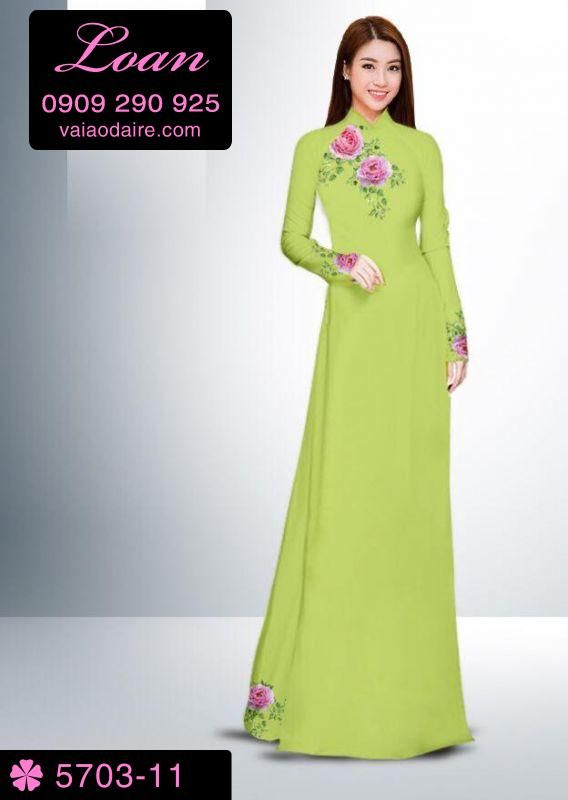 Vải áo dài hoa Hồng Vải áo dài hoa Hồng