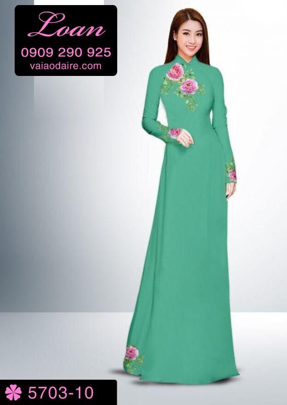 Vải áo dài hoa Hồng Vải áo dài hoa Hồng