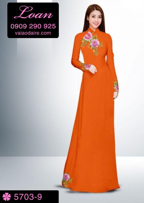 Vải áo dài hoa Hồng Vải áo dài hoa Hồng