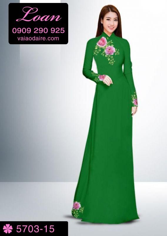 Vải áo dài hoa Hồng Vải áo dài hoa Hồng