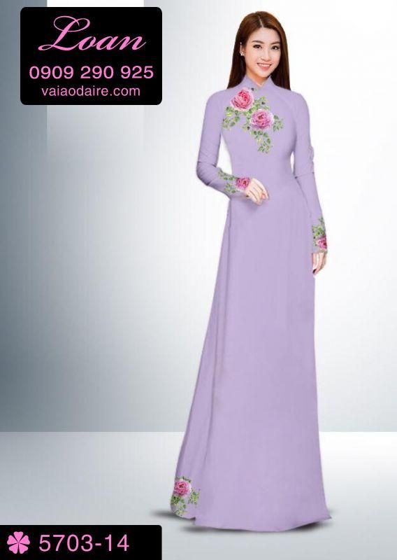 Vải áo dài hoa Hồng Vải áo dài hoa Hồng