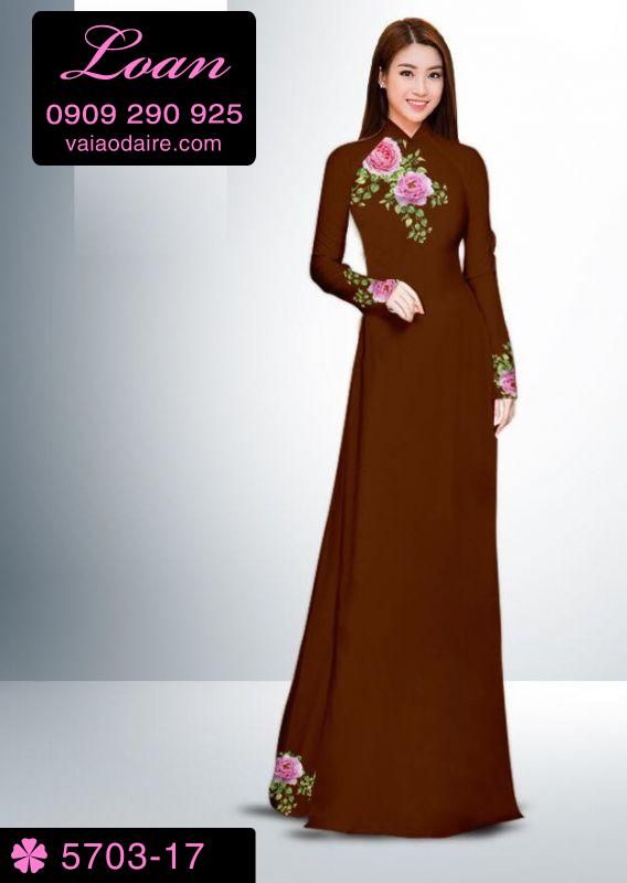 Vải áo dài hoa Hồng Vải áo dài hoa Hồng