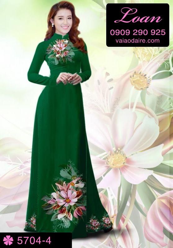 Vải áo dài hoa trên dưới