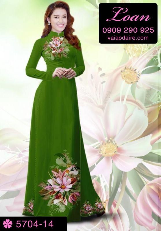 Vải áo dài hoa trên dưới