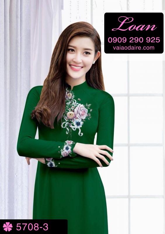 Vải áo dài hoa Hồng Vải áo dài hoa Hồng