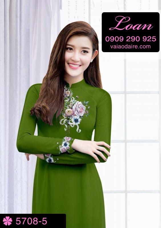 Vải áo dài hoa Hồng Vải áo dài hoa Hồng