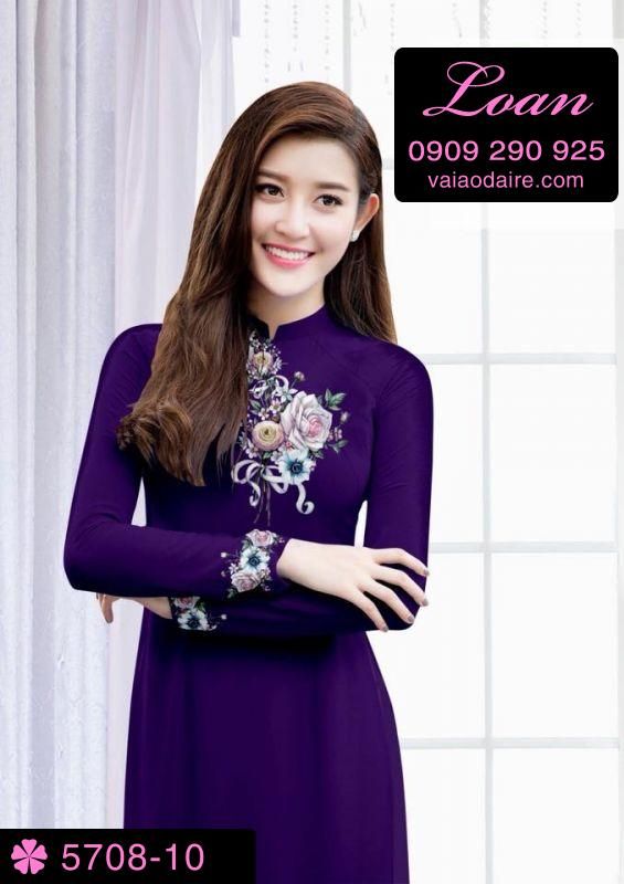 Vải áo dài hoa Hồng Vải áo dài hoa Hồng
