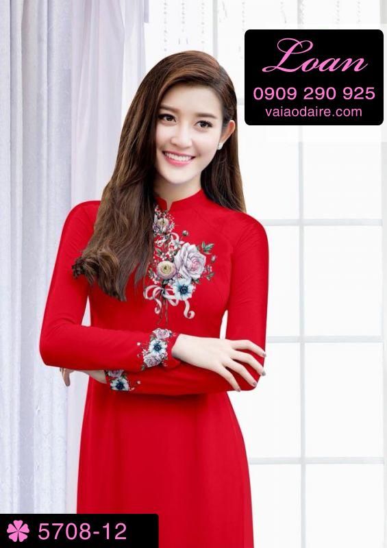 Vải áo dài hoa Hồng Vải áo dài hoa Hồng