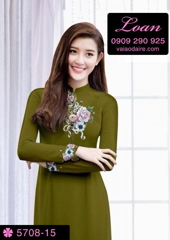 Vải áo dài hoa Hồng Vải áo dài hoa Hồng