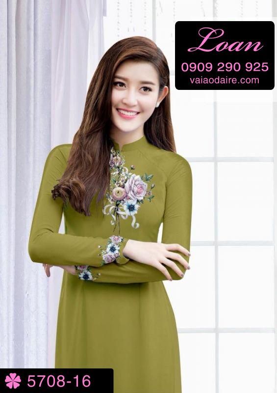 Vải áo dài hoa Hồng Vải áo dài hoa Hồng