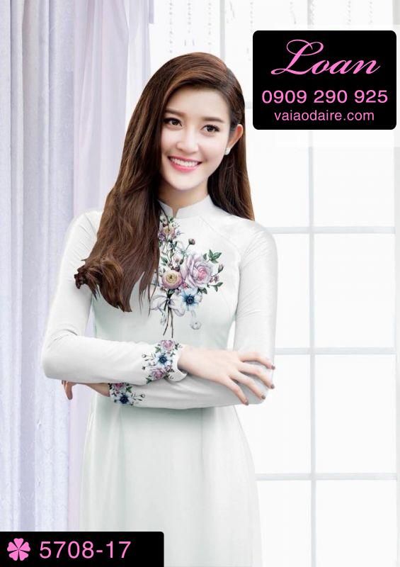 Vải áo dài hoa Hồng Vải áo dài hoa Hồng