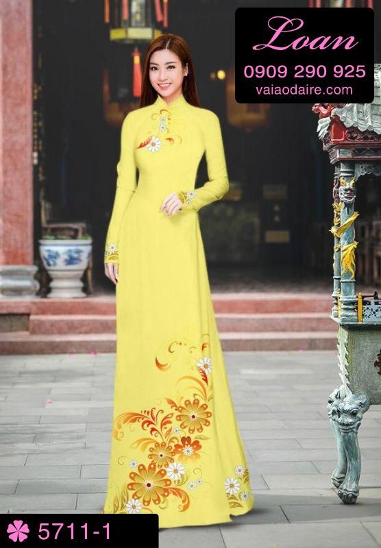 Vải áo dài hoa trên dưới Vải áo dài hoa trên dưới