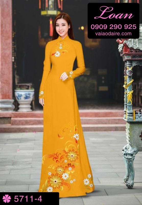 Vải áo dài hoa trên dưới Vải áo dài hoa trên dưới