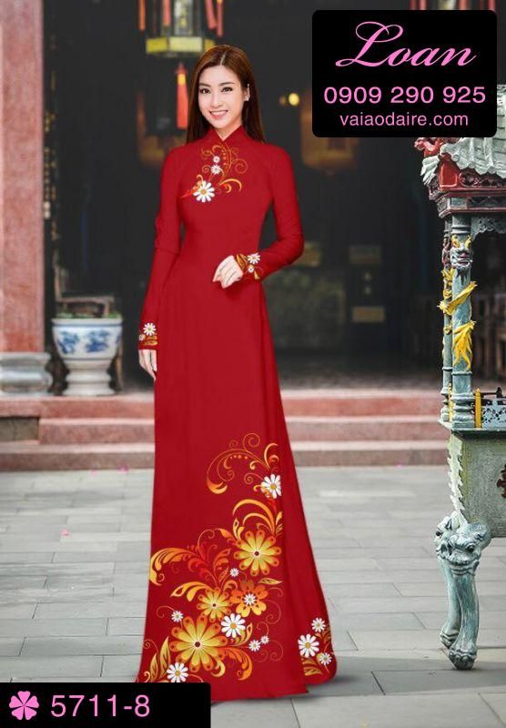 Vải áo dài hoa trên dưới Vải áo dài hoa trên dưới