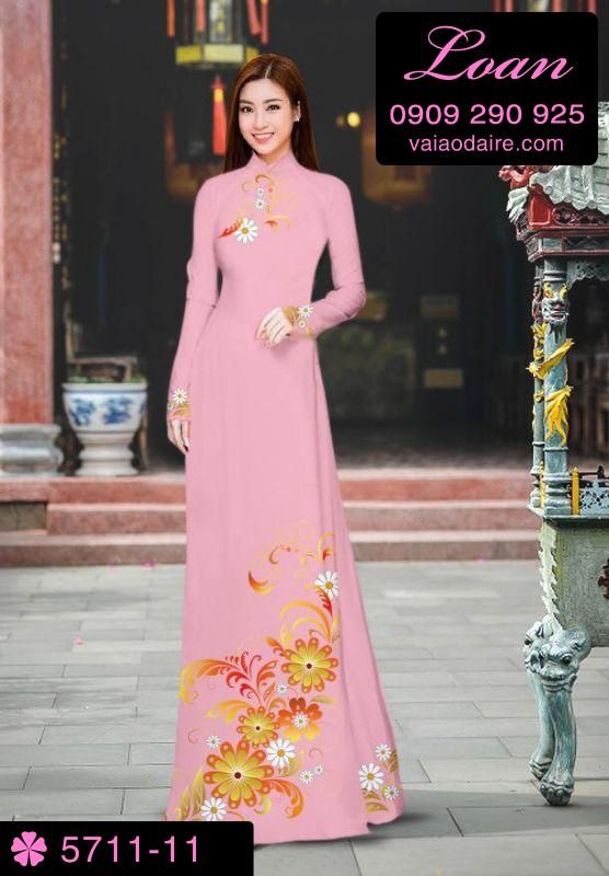 Vải áo dài hoa trên dưới Vải áo dài hoa trên dưới
