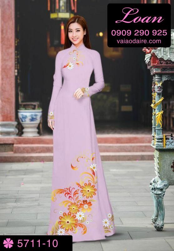 Vải áo dài hoa trên dưới Vải áo dài hoa trên dưới