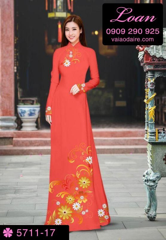 Vải áo dài hoa trên dưới Vải áo dài hoa trên dưới