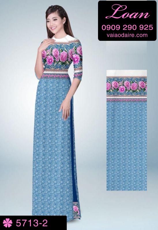 Vải áo dài hoa văn toàn thân