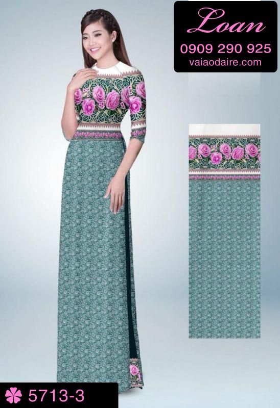 Vải áo dài hoa văn toàn thân