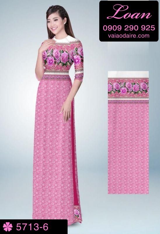 Vải áo dài hoa văn toàn thân