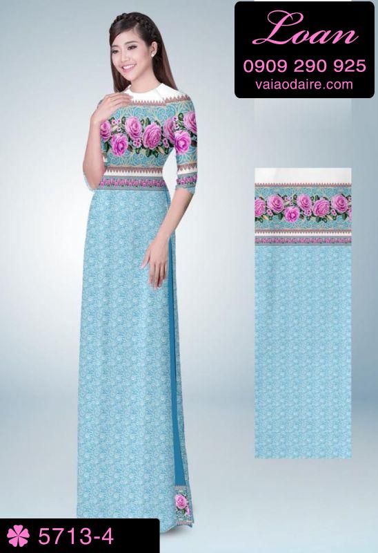 Vải áo dài hoa văn toàn thân