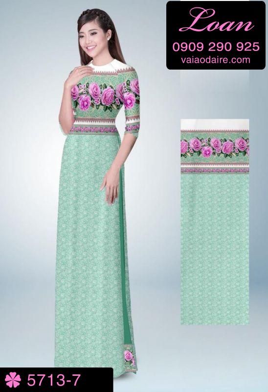 Vải áo dài hoa văn toàn thân