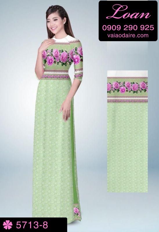 Vải áo dài hoa văn toàn thân