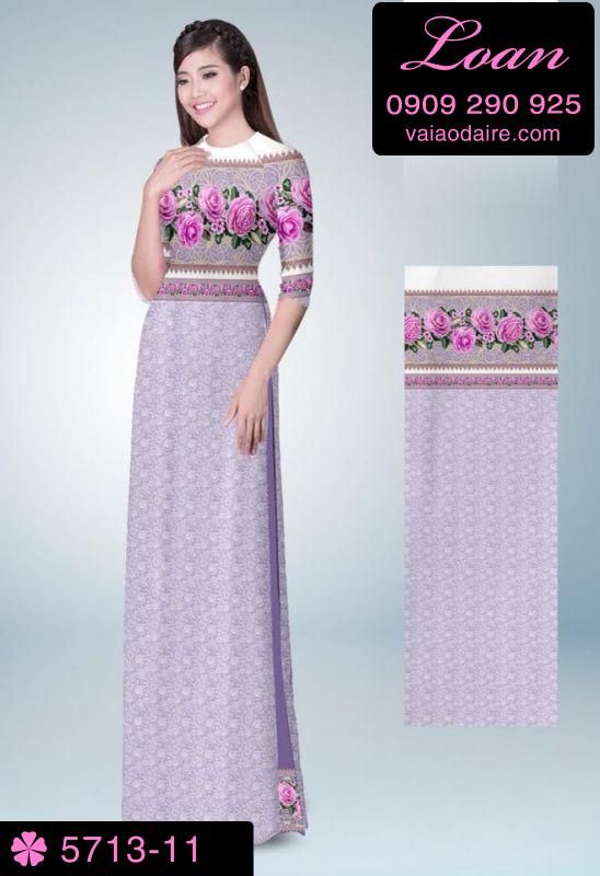 Vải áo dài hoa văn toàn thân