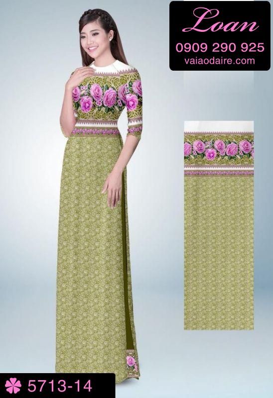 Vải áo dài hoa văn toàn thân