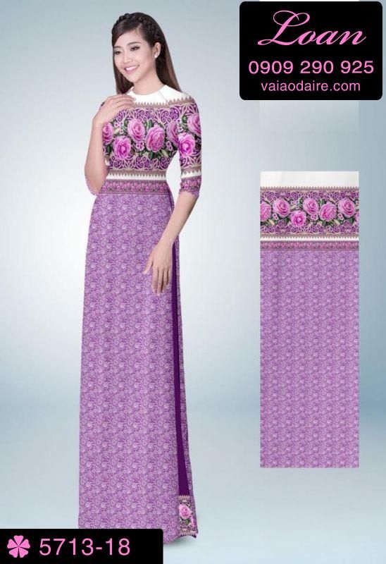 Vải áo dài hoa văn toàn thân